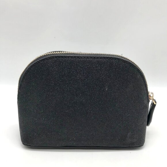 Kate Spade Black Glitter Fabric Joeley Dome Pouch - Picture 2 of 10